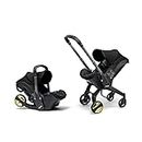 Doona i Baby Car Seat & Travel Stroller Nitro Black - Convertible 0+ Car Seat and Pram with 5 Point Safety Harness - Ergonomic Pushchair and Travel System - ISOFIX Base Sold Separately