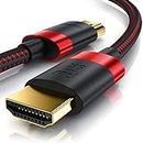CSL - Cable HDMI de 8 K / 4 K, 2.1/2.0-0,5 m, 8 K a 60 Hz, 120 Hz, 4K a 240 Hz, 48 Gbit/s, 3D, Ultra High Speed con Ethernet, TV Blu-ray PS5, Xbox Series X, Switch – negro, 0,5 metros