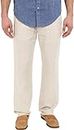 Perry Ellis 100% Linen Drawstring Casual Pants for Men, Regular Fit, Lightweight (Waist Size 29-54 Big & Tall), Natural Linen, 33W x 32L