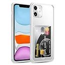 Solimo TPU Card Holder Phone Case (Soft & Flexible Shockproof Back Cover with Cushioned Edges) Transparent for Apple iPhone 11