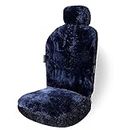 ZONETECH Car Seat Covers Full Set,Sheepskin Winter Wool Auto Accessories for All Season Protection of Your Seats,Include Front&Rear Seat Cover (Deep Blue,1- Pack)