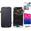 NuFix LCD Replacement for Samsung Galaxy S4 SGH-i337M SGH-i337 SGH-M919v SGH-M919 Screen Glass LCD Display Touch Digitizer Assembly with Frame and Tools i337m i337 m919v Blue/Black