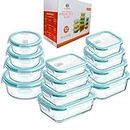 24 Pcs 12 Pack Glass Food Storage Lunch Containers Airtight Lids With Steam Vents. BPA Free Meal Prep Containers. Safe For Microwave, Dishwasher, Oven & Freezer Pantry Kitchen Storage & Organisation