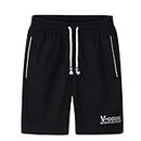 Elonglin Men's Summer Sport Shorts Casual Outdoor Lightweight Quick-Dry Shorts Big Size Elastic Waist Drawstring Workout Shorts with Pockets Black Waist 40-43“(Asie 6XL)