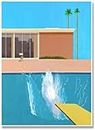 QITEX Pictures for Bedroom Walls David Hockney Art Prints Exhibition Vintage Canvas Poster Abstract Artwork Painting Wall Pictures Living Room Home Decor 50x70cm (Unframed)