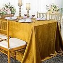 Wedding Linens Inc. 90" x 132" Italian Velvet Tablecloths for Restaurant Kitchen Dining Wedding Party Banquet Events - Gold
