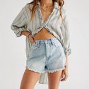 Free People Shorts | Free People The Lasso Cutoff Jean Shorts In Fox Trott Medium Wash New | Color: Blue | Size: 30