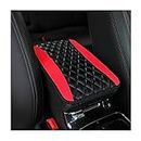 Kewucn Car Center Console Cushion Pad, Universal Leather Waterproof Armrest Seat Box Protector, Auto Memory Foam Armrest Cover, Vehicle Decor Accessories for Most Car Truck SUV (Red)