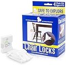Safe to Explore Child Safety Chair Lock Set with 3M Double-Sided Tape for Child Proofing Kitchen, Dining Room, and More | Set of 4 Adjustable Chair Locks Prevent Climbing, Tipping and Injury