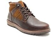 Thomas Crick Men's 'Huxley' Casual Leather Boots, Classic, Comfortable and Stylish, Great for Walking, Perfect with Any Outfit, Closet-Staple, Made with Leather (Wood)