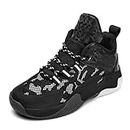 Generic Kid's Basketball Shoes Boys Sneakers Girls Trainers Comfort High Top Basketball Shoes for Shoes for Boys Size 4, Black, 1.5 US Big Kid