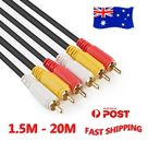 AV Audio Video Composite Cable 3RCA 3 RCA M/M Cord Male Yellow Red White TV DVD