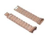DAYHOM Stainless Steel Watchband Fit for Fitbit Charge 3/4 Bracelet Smart Watch Replacement Wristband Durable Metal Strap with Diamond Watch Strap (Color : Rose Gold, Size : Charge 4)
