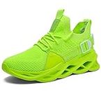 Men's Trainers Athletic Shoes Breathable Walking Tennis Running Shoes Slip Casual Fashion Sneakers (Green,9.5)