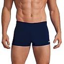 Easyglide Square Leg Suit Mens Comfortable Swimwear for Polyester Fabric Shape Retention,Quick Drying (Navy Blue, 40)