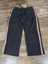 Vintage Old Navy Sweat Pants Mens Large Black Baggy Striped Track Y2K