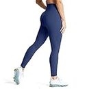 Aoxjox High Waisted Workout Leggings for Women Compression Tummy Control Trinity Buttery Soft Yoga Pants 26" (Navy, Small)