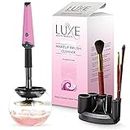 Luxe Electric Makeup Brush Cleaner | Includes Brush Spinner, Cleaner Dock, Brush Collars, Cleaning Bowl, AC Charging Cable, and User Guide | For Casual Makeup Users to Beauty Experts