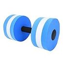Aquatic Exercise Dumbbells, Water Aerobic Exercise Aqua Fitness Barbells Foam Dumbbells, Aquatic Dumbbells Resistance Training Water Float for Swimming Training, for Adults, Kids (blue and white)