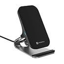 Portronics Freedom 15 Plus 15W Desktop Wireless Charger + Mobile Stand with Dual Coil, Aluminum Alloy, 4 Charging Modes, 1 Meter Charging Cable(Silver)