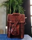 Nouveau 25" Brown Vintage Leather Men's Laptop Bag New Satchel Messenger...