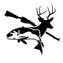 Sunset Graphics & Decals Fish Deer Gun Decal Vinyl Car Sticker Fishing Hunting | Cars Trucks Vans Walls Laptop | Black | 5.5 x 5 inches | SGD000006A