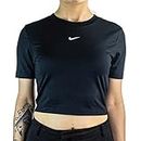 Nike Women's Crop-Top T Shirt, Black, Medium-Large UK