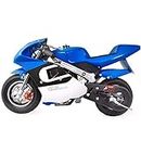 XtremepowerUS 40cc Pocket Bike Mini Motorcycle 4-Stroke Motor Gas Powered Engine for Kids Padded Seat (Blue)