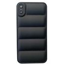 Avzax Shockproof Puffer Mobile Back Cover Back Cover with Stylish Protection for Apple iPhone X, (Black)
