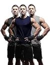 COOFANDY Mens Tank Tops Sleeveless Vests 3 Pack Running Top Sport Training Tops Gym Slim Fit Athletic Shirts Workout Undershirt Fitness Black/Navy Blue/Light Grey L