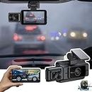 3 Channel Dash Cam, Three Recordingl 1080P Driving Recorder Dashcam for Cars, IR Night Vision Dash Camera WiFi Control Gravity Induction 32G Card Dash Camera Daily Deals of The Day Prime Today Only