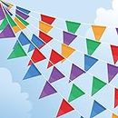 985 ft Bunting, 450 Pieces Large Flags, Multicoloured Fabric Bunting, Outdoor Garland for Birthday, Wedding, Garden, Street, Home Decoration