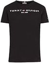 Tommy Hilfiger Kids Unisex Essential Tee Short-Sleeve T-Shirt Crew Neck, Black (Black), 14 Years
