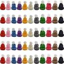 GXXMEI Lot de 55 mini chapeaux de Noël tricotés pour loisirs créatifs, chapeaux de poupées, chapeaux de sapin de Noël, accessoires de cheveux, travaux manuels