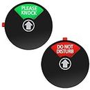 2 Pieces 6 Inch Privacy Sign for Office Door, Privacy Sign Out of Office/Do Not Disturb Sign Funny/Please Knock Sign for Door/In a Meeting Sign for Cubicle, Conference Sign for Offices (black)