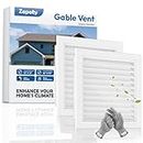 Zepoty 2-Pack 12" x 12" Premium Aluminum Gable Vents with Screen, Paintable Design -Ideal for Attic and Shed Ventilation, Vent Opening: 10"x10"