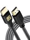 PowerBear 4K HDMI Cable 10Feet | High Speed, Braided Nylon & Gold Connectors, 4K @ 60Hz, Ultra HD, 2K, 1080P, Dolby & ARC Compatible | for Laptop, Monitor, PS5, PS4, Xbox One, Fire TV, Apple TV & More