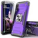 IDYStar Galaxy A10E Case with Tempered Glass Screen Protector, Galaxy A10E Case,Hybrid Drop Test Cover with Car Mount Kickstand Slim Fit Protective Phone Case for Samsung Galaxy A10E, Purple
