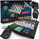 Top1 Classic Voice Master Electronic Chess - Electronic Chess Set with Multiple Levels, Voice Feature for Beginners & Improving Chess Players