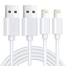 2Pack iPhone Charger Cable 1M+1.8M [Apple MFi Certified] Lightning to USB Cable Lead 6 Foot, 2.4A Fast Charging Cable for iPhone 14 13 12 11 Pro Max XS XR X 8 7 6 Plus 5, iPad and iPod