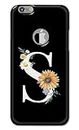 NDCOM for iPhone 6 Logo Cut Back Cover S Alphabet White Floral Name Initial Letter Printed Hard Case