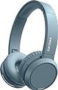 Philips On-Ear Headphones H4205BL/00 with Bass Boost Button (Bluetooth, 29 Hours' Playback Time, Quick Charging Feature, Noise Isolating, Flat Folding), Matte Blue – 2020/2021 Model