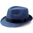INAAYA Summer/Beach Fedora Hat for Men and Women (Blue)