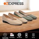 TARRAMARRA® Women Square Toe Flats Leather Nonslip Ballet Casual Loafers Shoe