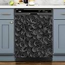 Black Clouds Carving Stainless Steel Sticker for Appliances,Black Refrigerator Wrap,Engraved Dark Dishwasher Magnets Decorative Cover,Stainless Steel Contact Paper Kitchen Decor