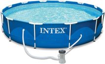 Intex 28212 12ft x 30in Deep Round Metal Frame Pool with filter pump (Open Box)