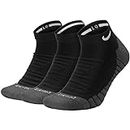 Nike Men's Synthetic U NK Everyday MAX CUSH Low 3PR Athletic Socks (Pack of 3) (SX6965-010_Black/Anthracite_Large)