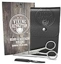 BEST DEAL Beard and Moustache Scissors w/Comb and Synthetic Leather Case Professional Sharp Surgical Grade Steel for Trimming, Grooming, Cutting Moustache, Beards & Eyebrows Hair