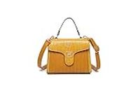 Diana Korr Faux Leather Women & Girls Handbags Purse, Stylish Fashion Shoulder & Crossbody Bag With Long Strap (Mustard)