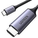 UGREEN USB C to HDMI Cable 1M 4K 60Hz, Type C to HDMI Adapter Thunderbolt 4/3 to HDMI for Home Office Compatible with iPhone 15 Pro Max Plus, MacBook Pro Air iPad Pro, XPS, Galaxy S23, Steam Deck